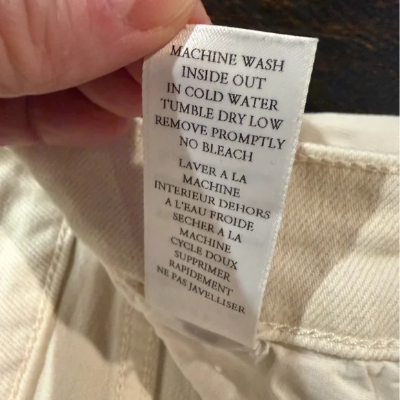 Frank & Eileen Monaghan Ivory High Rise Straight Crop Raw Hem Jeans 30 - Picture 15 of 15